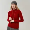 Bai Cai Rong 100% cachemira nueva colección 2026, prêt-à-porter de alta calidad, cuello semi-alto, dobladillo enrollado, estilo americano holgado y cómodo para otoño e invierno