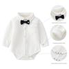Roupas tipo macacão para bebê outono e inverno bebê menino estilo britânico vestido macacão quentinho para 100 dias de idade macacão para recém-nascido