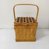 Caja de Regalo Zongzi del Festival del Bote del Dragón Cesta de Regalo de Té Cesta de Bambú para Transportar Caja de Té de Bambú Cesta para Pasteles de Luna Cesta de Regalo a Mano Empaque
