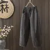 Fotos reales de la nueva colección de otoño 2026: Pantalones casuales elegantes, holgados y adelgazantes de algodón y lino, pantalones bombachos y pantalones harén para mujer