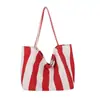 Bolsa bucket listrada color block única para mulheres, nova bolsa de ombro e transversal da moda 2026, bolsa tote fashion para meninas
