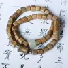 Pulseira de sândalo verde argentino, feita de material envelhecido e resistente à água, pulseira acessório cultural de madeira de sândalo para atacado para homens e mulheres, contas de oração budistas, joia de mão