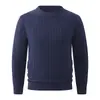 Cross2026 Otoño Invierno Nuevo Suéter de Punto Trenzado Cuello Redondo Estilo Coreano Juvenil Manga Larga Tejido de Punto Capa Base Superior
