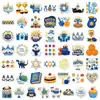 Abastecimiento Directo Transfronterizo 50 Pegatinas Temáticas de Hanukkah Menorá Hexagrama Decoraciones de Dibujos Animados para Scrapbook Botella de Agua Pegatinas Impermeables