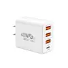 Cargador de Teléfono Móvil Multipuerto Cuadrado 3Usb+1Pd 5V2A12W Adaptador de Corriente Cargador de Pared Cabezal de Carga Europeo y Americano
