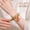 Pulsera de Raíz de Loto Bodhi de Buena Suerte, Pulsera Doble Círculo de Cuentas de Ábaco de Dunhuang, Pulsera de Cuentas Budistas Flexible para Dedos de Estudiante al por Mayor