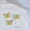 Acessórios Populares de Celebridade da Internet para Nail Art de Borboleta Dupla Camada Nova Cor Zircônia Conservadora de Cor Borboleta de Cristal 3D Decorações de Unha Cristalinas Gelo Venda por Atacado