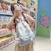 Mochila de lazo muy elegante estilo japonés, mochila escolar para estudiantes con graffiti fresca y linda, bolsa de viaje ligera y que reduce la carga