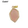 WT-P1938 Lujo Ligero y Caro Colgante de Joyería Hexagonal Dorado Collar Broche Accesorios DIY