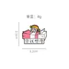 Broches Criativos de Esmalte em Desenho Animado com Padrões de Comida e Texto Divertido, Pins Decorativos Versáteis para Mochilas de Estudantes