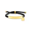 Pulsera de Cuerda de Mano Multicolor Transfronteriza Europea y Americana Material en Blanco Listo para Usar Accesorios de Corazón Oblicuo Grabado Regalo Pulsera de Acero Inoxidable