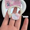 Anillo con lazo de gato Kt, estilo japonés, con forma de corazón, para el pelo, accesorio para el pelo para mujer.