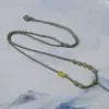 Cuerda para Collar Tejida a Mano Cordón para Colgante de Cuatro Hilos Cuerda de Jade Hetian Modelo para Mujer