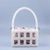 2023 Primavera e Verão Nova Moda Pearl Shoulder Bag Handmade frisado retangular elegante branco Pearl Handbag