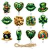 24 peças de St.. Etiqueta de presente de feriado do dia de São Patrício, decoração de atmosfera de festa de festival irlandês, ornamento pendurado