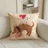 Funda de almohada de dibujos animados para oficina, hogar, sala de estar, sofá, funda de almohada cuadrada extraíble, impresión transfronteriza personalizable