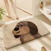 Dropshipping de fábrica transfronteiriça tapete de chão de filhote de cachorro de desenho animado espessado imitação de caxemira tapete de pé absorvente de água para banheiro tamanho tapete de porta de entrada
