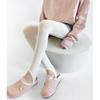 Outono e Inverno 2025 Novo Colete Cinza Escuro Miu com Listras Verticais Calça Legging com Pé Meia-Calça Feminina Primavera e Outono Levemente Transparente com Efeito Emagrecedor
