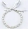 Collar de cinta con perlas rosas de imitación para mascotas (gatos y perros), lindo accesorio estilo princesa