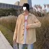 Jaqueta de lapela estilo primavera e outono cardigã de abotoar emagrecedor camisa de manga comprida top solto estiloso temperamento simples moderno novo estilo