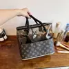 Bolsa cosmética portátil de gran capacidad, bolsa de aseo translúcida de oso de moda, nueva bolsa de almacenamiento de moda estilo coreano para mujer