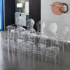 Salão de Banquetes de Hotel Cadeira Transparente de Cristal Acrílico Salão de Cerimônia de Casamento Cadeira de Corte Estilo Napoleão Bambu Plástico Externo