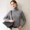 Suéter de Cashmere Tricotado Grosso de Três Fios Novo para Outono e Inverno para Mulheres, Gola Alta, Manga Longa, Elegante, Versátil, Top Quente, Roupa de Baixo