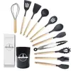 Set de 12 Piezas de Espátula y Cuchara de Silicona, Espátula de Silicona Antiadherente, Espátula de Silicona de Grado Alimenticio para el Hogar, Juego de Utensilios de Cocina al por Mayor