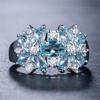 Aliexpress Wish Ebay Venda Quente Anel de Pedra Colorido Zircônia Europeia e Americana Anel Criativo de Flor Desabrochando Anel de Diamante Anel