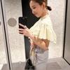 Camisa sin mangas de moda con hombros de hoja de loto dulce de estilo japonés nuevo de primavera y verano para mujer, top casual adelgazante