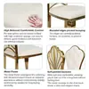 Venta Directa de Fábrica Silla de Comedor Dorada de Acero Inoxidable Silla Metálica de Gama Alta para Restaurante con Piel Sintética Blanca