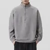 Sudadera con tejido de burbujas de textura pesada estilo americano Anyang para hombre, nuevo modelo otoño 2026, estilo old money, cuello alto, chaqueta con media cremallera