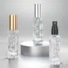 Frasco Dispenser de Perfume de Vidro Transparente, Frasco Vazio para Amostra de Perfume Rollerball Óleo Essencial, Frasco de Óleo Essencial com Tampa Preto Platina, Frasco Cosmético