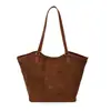 Bolsa tote de camurça vintage para mulheres 2026, bolsa de ombro de grande capacidade para o dia a dia, bolsa simples de antebraço novo estilo outono