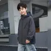 Chaqueta Casual de Otoño para Niños 2026 Nueva Moda Abrigo a Cuadros para Niños Mayores, Ropa con Capucha para Niños de Primavera y Otoño