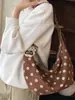 Bolso Informal de Lunares Estilo Coreano 2026 Otoño Diseño de Nicho Gran Capacidad para Viajes Diarios de Moda de Hombro Cruzado Bolso Dumpling para Mujer