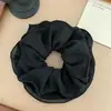 Flor de Cabeça Grande Plissada Nova de Início de Primavera Francesa Rosa Azul Corda de Cabelo Baixa Preguiçosa Argola de Cabelo Grande Intestino