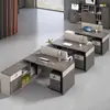 Escritorio de Trabajo en Forma de F Personalizado y Combinación de Silla, Estación de Trabajo Moderna Simple para Múltiples Personas, Escritorio para Personal de Finanzas de Oficina con Computadora