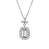 Collar con Colgante de Moissanita Corte Esmeralda Forma de Botella de Perfume Cadena para Clavícula Ins Estilo Frío Sentido de Diseño de Nicho Plata de Ley 925
