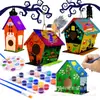 Amazon Ninho de Pássaro de Madeira DIY para Crianças Casa de Pássaro Montada Gaiola de Casa de Pássaro Pintada Kit de Artesanato em Madeira