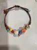Jingdezhen Pulsera Pequeña Fresca de Cerámica con Cuentas Pulsera Trenzada Literaria Hecha a Mano Estilo Bosque Joyería de Mano Puesto Suministro al por Mayor