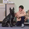 Adornos Creativos para Piso Modelo de Animal Perro Grande Escultura de Perro Lobo de Simulación para Sala de Estar del Hogar Adornos Grandes Lisos de Pastor Alemán