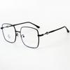 Montura grande para reparar el rostro, retro, cuadrada, de metal, anti luz azul, gafas sencillas, estilo artístico, simple, para hombres y mujeres, montura para gafas de miopía
