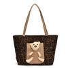 Bolso de lona con estampado de leopardo para mujer, bandolera de gran capacidad, estilo coreano, para uso diario, otoño e invierno, 2025