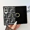 Nueva funda de teléfono a cuadros estilo europeo y americano adecuada para Samsung ZFold8, diseño de letras de marca de moda, cobertura total para teléfono plegable Huawei PuraXMax