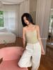 Camisole Colete Básico Coreano Liso Pequeno de Alça Confortável com Bojo Atmosfera Suave Versátil para Usar por Cima Emagrecedor
