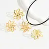 Collar Hueco de Flor de Moda Europea y Americana Transfronterizo Gargantilla Versátil Juego de Joyería de Alta Gama para Mujer