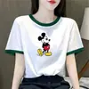 Camiseta de Manga Curta Moda Mãe para Mulheres, Comércio Exterior Transfronteiriço, Novo Estilo de Verão, Tamanho Petite, Ombro Normal, Color Blocking, Blusa Solta