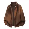 Chaqueta básica elegante M-8XL con solapa y cremallera, chaqueta versátil de otoño talla grande, en stock para venta al por mayor