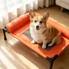 Cama de camping para mascotas con almohada de soporte para el cuello, elevada del suelo, a prueba de humedad, adecuada para perros pequeños y medianos, cama de malla transpirable para todas las estaciones
